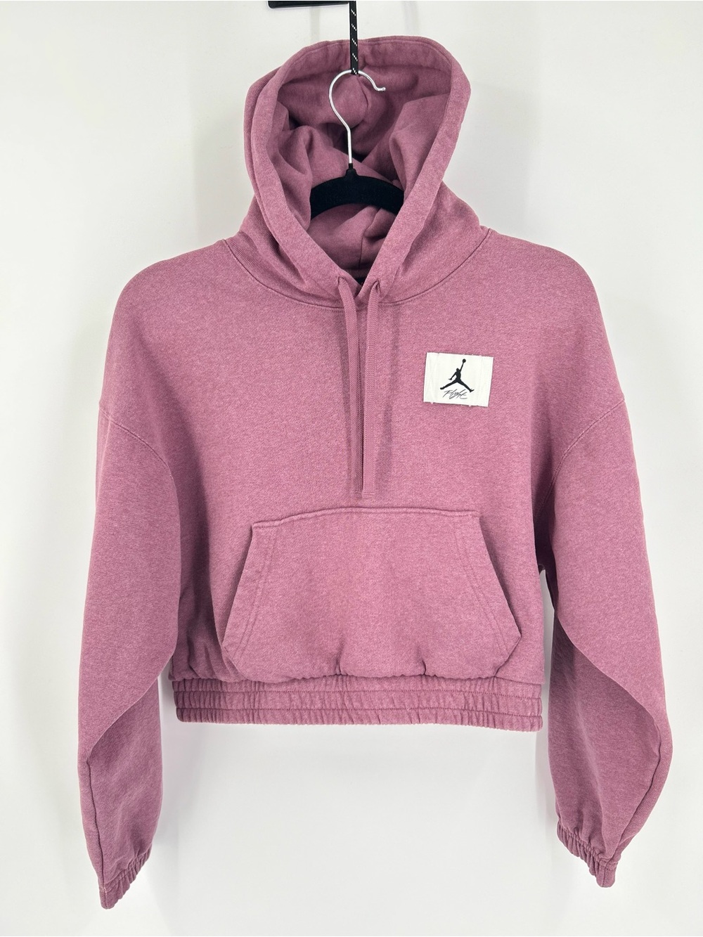 Nike Jordan Essentials Cropped Hoodie Light Mulberry Purple XS loose fit